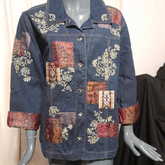 XL Graff Wear by UM Company - Denim Patchwork Jacket - Picture 2 of 11